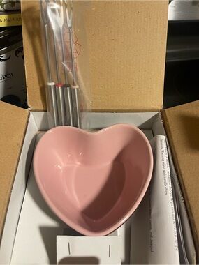 Chantal Heart Fun-Fondue - Pink Ceramic Fondue Set